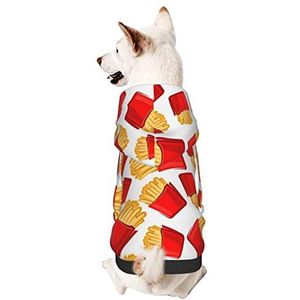 Hond Capuchonsweater, Friet Patroon Fast Food Pet Kleding Mode Hond Sweatshirt Ademend Hond Pyjama Voor Kleine Medium Hond Kat XL