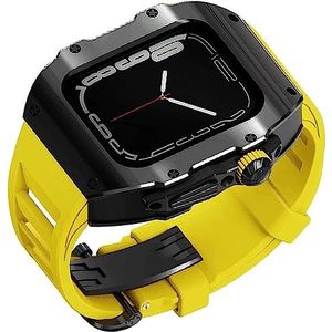 OFWAX 49 mm Mod Kit roestvrij stalen horlogekast en rubberen band, voor Apple Watch Ultra 49 mm, titanium frame zachte sporthorlogeband en metalen gesp Rm-stijl horlogeaccessoires voor mannen en