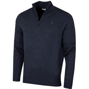 Calvin Klein Heren Campus 1/2 Zip Soft Feeltrui - Marineblauw gemêleerd - L