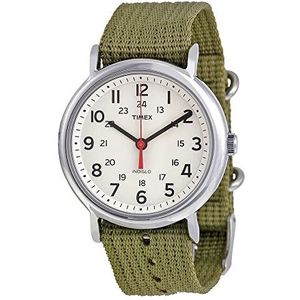 Timex Weekender Slip Through Casual Horloge - Olijfgroen, Olive Green, Default Title, riem