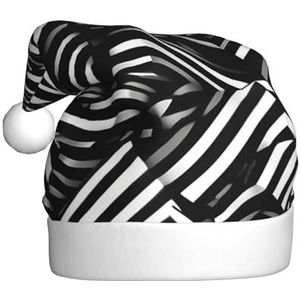 MYGANN Zwart En Witte Lijnen Unisex Kerst Hoed Voor Thema Party Kerst Nieuwjaar Decoratie Kostuum Accessoire