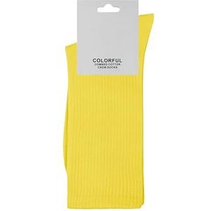 ZSUN Uniseks sokken heren en dames meerkleurig katoenen sokken maat 38-42 code 15558, Geel, 38-42