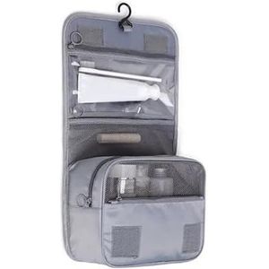 Make-uptas Reizen Make-uptas Waterdichte Toiletartikelen Organizer Vrouwen Badkamer Haak Wassen Pouch Haak Make-up Opbergtas Make Up Tas, Grijs, Eén maat