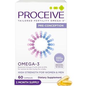 Proceive Omega 3 Conceptie voor mannen en vrouwen die proberen voor een baby - EPA & DHA hoge sterkte pure visolie tabletten - 60 capsules - 2000 mg visolie per dosis - duurzaam geproduceerd, geen