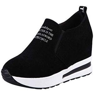 Hardloopschoenen voor dames, lichte wiggen, kudde, sport, casual, dikke instappers, plateauschoenen, mode, dames 996 V2 Sneaker - Dames, Zwart, 37 EU