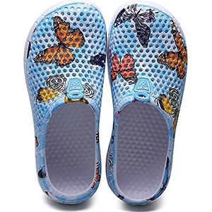 Tuinclogs voor dames, ademende schoenen, badschoenen, strandschoenen, waterschoenen, schoenen, pantoffels, wandelschoenen, blauw, 37 EU