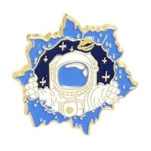 Leuke cartoon astronaut broche planeet ruimtevaarder honderd met pin anti-slip gesp druppelolie broche (Color : XZ3590)