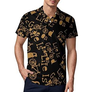 Cool Bicycle Heren Golf Polo-Shirt Zomer Korte Mouw T-Shirt Casual Sneldrogende Tees M