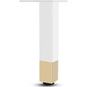 MIKFOL Badkamerkastpoten van aluminiumlegering, verstelbare witte salontafelpoten, metalen steunkastpoten, tv-kastpoten, meubelpoten, accessoires (kleur: wit met goud 18 cm)