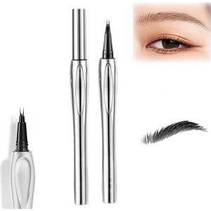 Cooklesa Eyebrow, Cooklesa Upgraded Natural Waterproof Eyebrow Pen with Microfine Tip, Two-Pronged Eyebrow Pencil, Long-Lasting Natural Brow 3D Waterproof Microblading Eyebrow Pen (#03 Black)