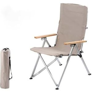 LESANGBAIHUODIAN Geschikt for buitenfauteuil, verstelbare aluminium Dachan-stoel, campingklapstoel, vrijetijdslunchstoel, visstoel (Color : Khaki)