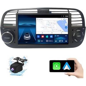 Android 13.0 2 Din Autoradio 7"" Touchscreen Auto Stereo Voor FIAT 500 2007-2015 Met Draadloze Carplay Android Auto GPS Navigatie AHD Omgekeerd Beeld Stuurwielbediening(B,P4(2G+32G))