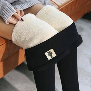 Fleece Lined Leggings Women, High Waist Stretchy Thick Cashmere Leggings, Winter Plush Leggings Stretchy Thermal Warm Pants (Color : Black-c, Size : 4XL)