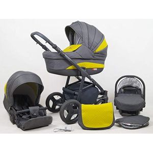 Kinderwagen 3in1 2in1 Set Isofix Buggy Baby Autostoeltje Marley by SaintBaby Sun Yellow 2in1 zonder autostoel
