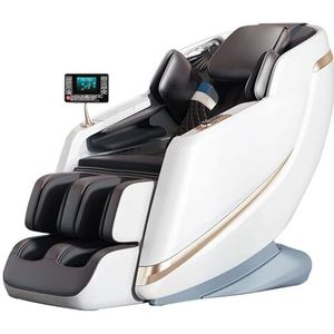 4D Massagestoel, Slimme Relaxfauteuil Voetmassage Elektrische Massage LED-touchscreen Bluetooth-connectiviteit Spraakbediening Geschikt Voor Kantoren(Brown)