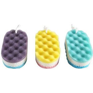 SUPVOX zachte badspons exfoliërende douchespons met opknoping touw voor lichaamswas 3 Stks