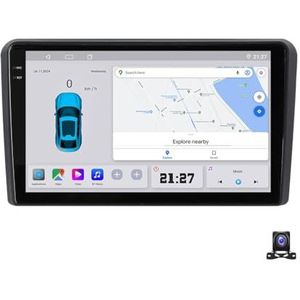 Wireless Carplay Screen for Car & Android Auto Head Unit Compatible with Audi A3 2003~2013 Touchscreen 9 Inch Double Din Car Stereo with Backup Camera Navigation 4G RDS,C30 Pro