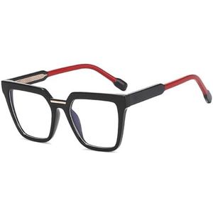 Nepbrillen, Vierkante Cat Eye Retro Brilmonturen Multicolor(Black)