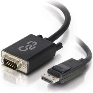 C2G 54332 DisplayPort Mannelijke naar VGA Mannelijke Actieve Adapterkabel, TAA Compliant, Zwart (6 Voeten, 1,82 meter)