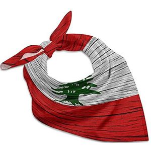 Libanon Houttextuur Libanese bandana's voor mannen vrouwen vierkante kop zijden sjaal lichtgewicht wrap nek zakdoek halsdoek 45,7 cm x 45,7 cm