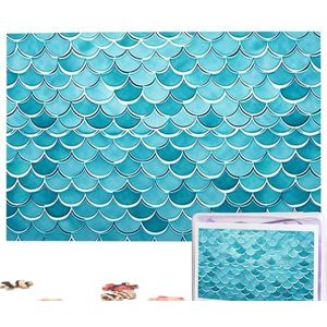 Blue Waves Squama zeemeermin schaalpuzzels gepersonaliseerde puzzel 1000 stukjes legpuzzels van foto's foto puzzel voor volwassenen familie (74,9 cm x 50 cm)