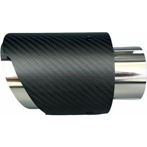 LSYSND 1 stuks universele auto koolstofvezel staartkeel roestvrij staal enkele uit twill matte uitlaatmondstuk tip