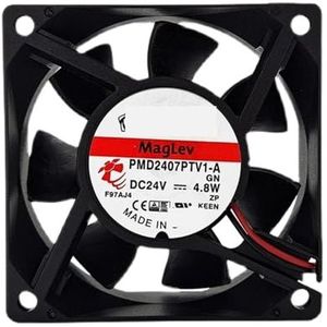 PMD2407PTV1-AGN 24V 4.8w 5100rpm snelheid 2-draads koelventilator 7cm 7025