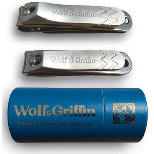 Wolf & Griffin Ultimate Precision 2-delige nagelknipper set | roestvrij staal | professionele nagelknipper set voor vingernagels en teennagels | voor mannen en vrouwen