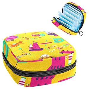 genieten van de reis, Periode Pouch Draagbaar, Tampon Opbergtas,Tampon Houder voor Portemonnee Vrouwelijke Product Organizer, Meerkleurig, 4.7x6.6x6.6 in/12x17x17 cm