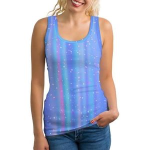 Kleurrijke Stippen Stof Lichtgewicht Tank Top voor Vrouwen Mouwloze Workout Tops Yoga Racerback Running Shirts M