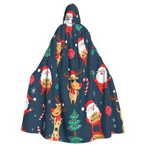 EdWal Kerstman Kerst print Unisex Hooded Mantel, Cosplay Heks Mantel, Volwassen Vampieren Cape, Carnaval Feestbenodigdheden