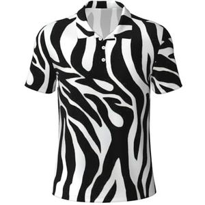 Yyoretp Zebra Print Print Mannen Polo Shirts Prestaties Korte Mouw Sneldrogend Casual Atletische Golf Shirt, Zwart, M
