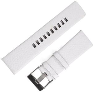 dayeer Klassieke lederen horlogeband met lychee-textuur voor de polsband van Diesel horlogeband (Color : White, Size : 28mm)