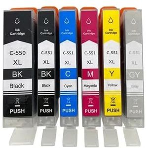 Inktcartridge for Ca-on IP7250 IX6850 MG5550 MG5650 MG6450 MG6650 MX725 MX925(1 SET 6PCS)
