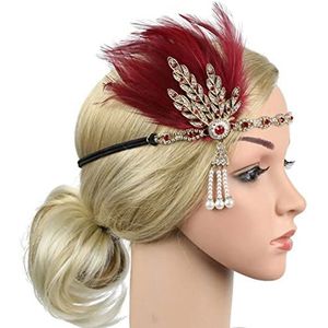 Vintage haarband 1920 veerflapper hoofdband veerkristal hoofdband vintage hoofdstuk voor vrouwen