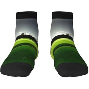 Groene golfbaan print veelzijdige sportsokken voor casual en sportkleding, geweldige pasvorm voor voetmaten 36-45, Groene Golfbaan, Eén Maat