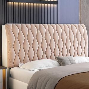 HHDOMLTH Hoofdbedekking voor bed, zacht fluwelen katoenen gewatteerde hoofdeinde hoes, effen kleur, stofdicht, beschermer voor bedhoofdbescherming, queensize of kingsize (offce, 200 cm)