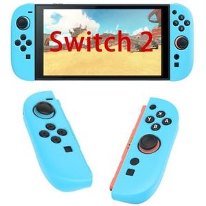 GIOPUEY Hoes compatibel met Nintendo Switch 2 Joy-Con Controller, siliconen stootvaste beschermhoes, ultradunne case cover, geen geur, siliconen hoes - blauw
