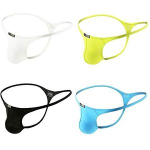 sandbank Heren korte ijs-zijde sexy lage taille body building strings G-strings bikini ondergoed, 4 Pack-mix Kleur # 1, M