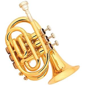studen pocket trompet Goudlak Messing Body Pocket Trompet Bb Tone Messing Instrument Geschikt Voor Beginners pocket trompet