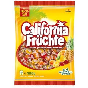 California vruchten – Fruitige lutbons met vruchtensapvulling in verschillende smaken zoals ananas en grapefruit – (1 x 1 kg zakje)