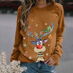 Kerst Dames Trui Winter Warme Truien Lange Mouw Mode Sweatshirt O-hals Kerst   Femme Top