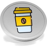 CombiCraft Koffie-To-Go consumptiemunten zilver - munten met een opdruk van koffiebeker to go - diameter 29 mm - verpakking 100 stuks - handig betaalmiddel voor festivals, evenementen en horeca