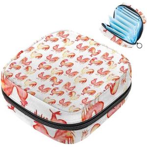 MUOOUM Aquarel Haan Patroon Maandverband Opbergtas Draagbare Menstruatie Tas Voor Vrouwen Tiener Meisjes Menstruatie Cup Pouch Verpleegkussen Houder