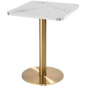 Oviala - Montmartre - Eettafel - Wit/Zilver Marmer - Gouden Voet