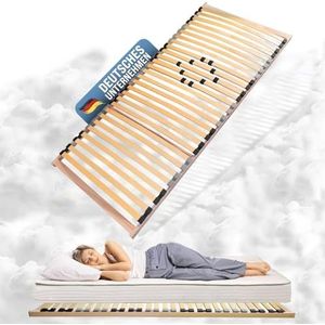 Coemo Stabiele 7-zone lattenbodem Basic stijf 140 x 210 cm 30 latten | -niet verstelbaar-| Duo-doppen, hardheid instelbaar