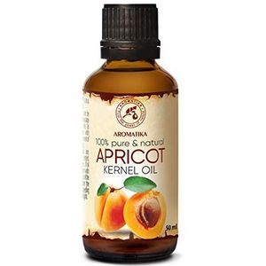 Abrikozenpit Olie 50ml - 100% Puur Natuurlijke Basisolie - Dragerolie - Rijk aan Mineralen & Vitamines voor Intensieve Huidverzorging - Massage - Wellness - Maken van Eigen Cosmetica - Ontspanning - Beauty - Anti-Rimpels - Anti-Aging