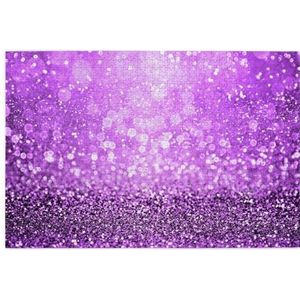 Puzzel met glitters, paarse glitter, 1000 stukjes, houten puzzel, familiespel, wanddecoratie