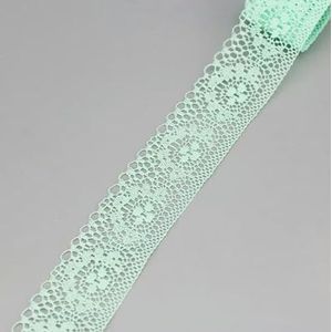 (10 meter/rol) 40 mm witte kantstof singelband decoratie verpakkingsmateriaal handgemaakte doe-het-kant-lichtgroen
