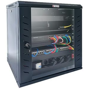 TECHLY PROFESSIONAL 367461 rack rack 19 inch wandrek 9 eenheden diepte 600 mm Flat Pack Zwart Zwart